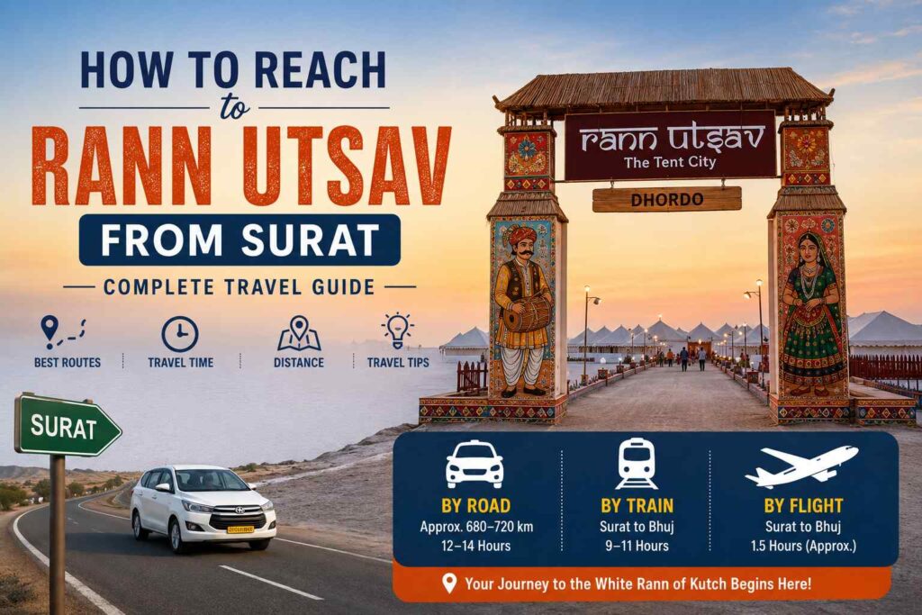 How to Reach Rann Utsav from Surat